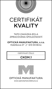 Certifikát kvality zpracování